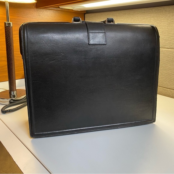 COLE HAAN - ITALIAN MADE - LEATHER BRIEFCASE DOCTOR / LAWYER BAG - Picture 10 of 16